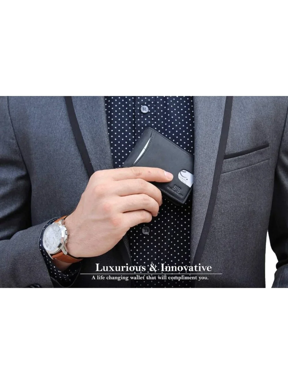 Slim RFID Blocking Bifold Leather Wallet for Men - Minimalist Front Pocket